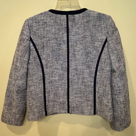 Women's J Crew Collarless Contrast Blazer - Picture 2 of 6